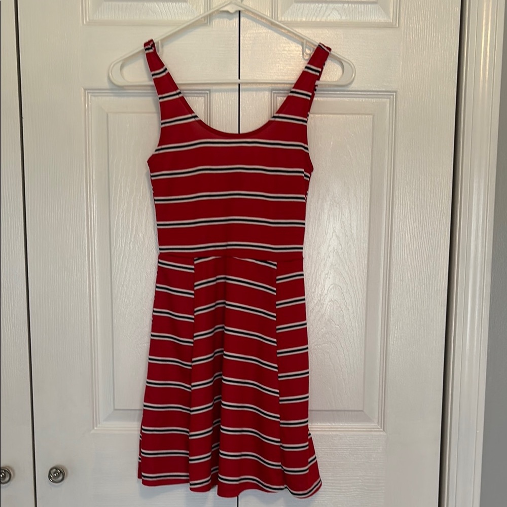 Red Striped Sleeveless Dress